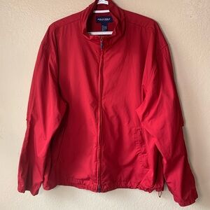 Ralph Lauren Vintage Golf Red Zip Up Stanford Golf Course Windbreaker Size XL